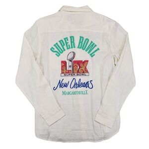 Margaritaville Super Bowl LIX New‎ Orleans Shirt Mens M Linen Island Reserve NWT